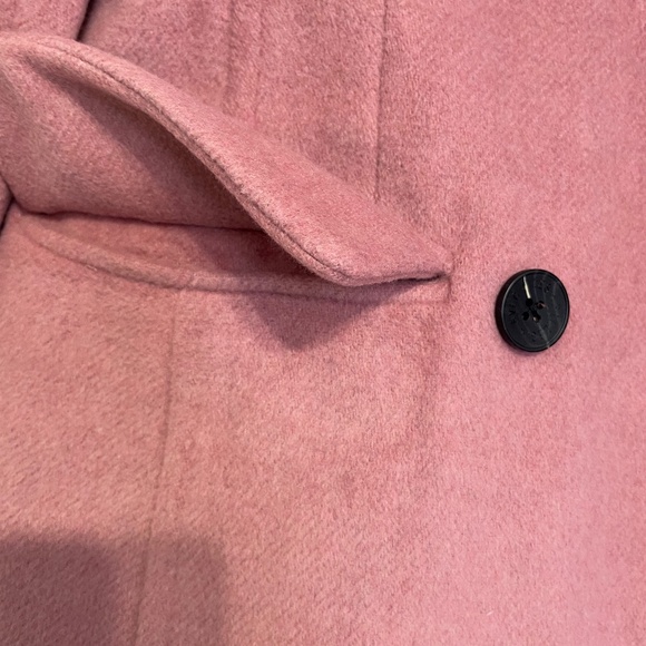 Avec Les Filles Fuzzy Pink Rose Long Double Breasted Coat - Picture 8 of 14